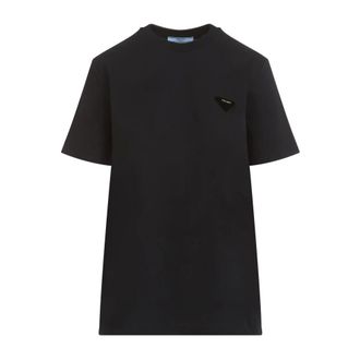 Prada T-Shirts, female, Black, Size: XS Black T-Shirt Womens Clothing