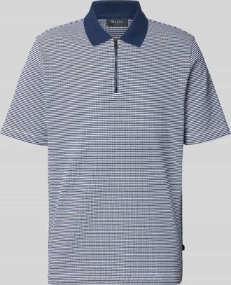 Maerz MAERZ Muenchen Regular Fit Poloshirt mit Rei&szlig;verschluss in Marine, Gr&ouml;&szlig;e 48