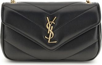 Saint Laurent Womens Lou Shoulder Bag Black Lambskin