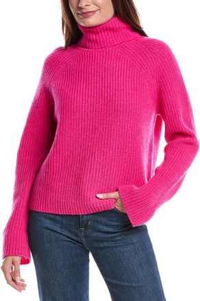 Forté Cashmere Luxe Rib Turtleneck Wool & Cashmere-Blend Sweater