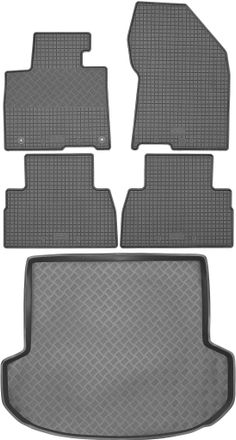 OEM Hyundai Santa Fe Iv Suv De 2019 (juego) - Alfombrillas De Goma Para Coche + Alfombrilla Para Maletero