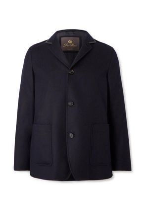 Loro Piana Spagna Leather-Trimmed Cashmere-Felt Jacket