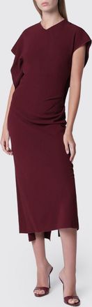 Victoria Beckham Abito midi asimmetrico in jersey di viscosa slim fit