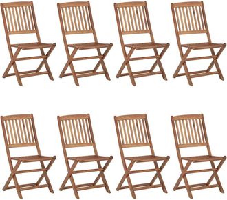 vidaXL Vidaxl - Sillas De Exterior Plegables 8 Uds Madera Maciza Acacia
