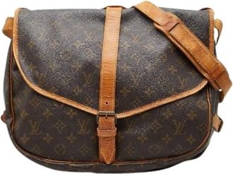 Louis Vuitton Pre-owned Cross Body Bags, female, Brown, Size: ONE SIZE Pre-owned Saumur 35 Monogram Shoulder Bag