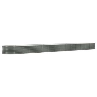 Berkfield Home Garden Raised Bed Powder-coated Steel 620x80x36 cm Grey | Size: 620 x 80 x 36 cm