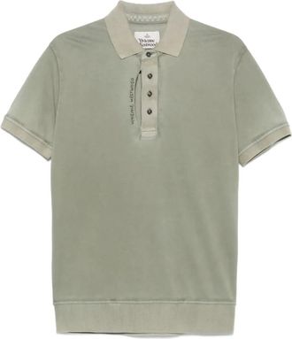 Vivienne Westwood Tops, Heren, Groen, L, Groen Ripped Poloshirt