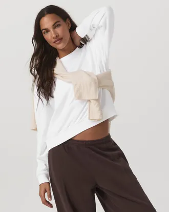 Vuori Clothing Sedona Seams Crew Neck T-Shirt | White | XS, Size Extra Small