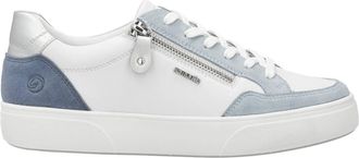 Remonte Womens Leather Sneakers In Bleu/weiss/jeans/silver