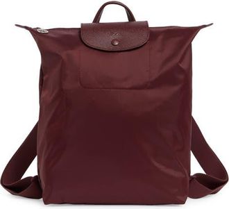 Longchamp Medium Le Pliage One Backpack in Burgundy at Nordstrom