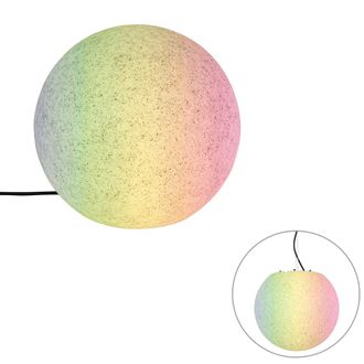 QAZQA Qazqa Moderno L&aacute;mpara De Exterior Inteligente Gris 35 Cm Ip65 Con Led - Nura Pl&aacute;stico Esfera Adecuado Para Led Max. 1 X 8.5 Watt