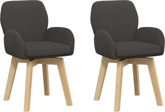 vidaXL Sillas De Comedor Giratorias 2 Uds. Boucl&eacute; Gris Oscuro Vidaxl