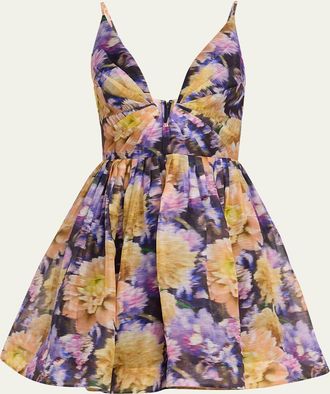 Zimmermann Luna V-Neck Mini Dress