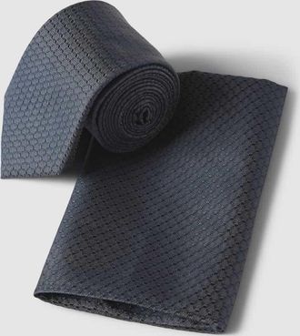 Monti Krawatte und Einstecktuch im Set aus Seide in Ecru, Gr&ouml;&szlig;e 1