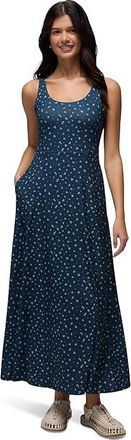 Prana Corrinne Maxi Dress Womens Dress Bluff Blue Spring Fling : LG (Womens 12-14), Elastane/Polyester