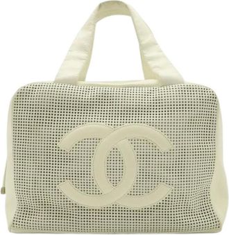 Chanel Pre-owned Handbags, female, Beige, Size: ONE SIZE Pre-owned Leather Handbag