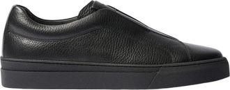 Scarosso Luca Slip-On Sneakers - Heren - Sneakers - Zwart - 41 EU - Leer - Schoenen
