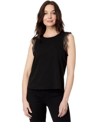 Vince Camuto Top Women Black Cotton Crochet Lace Sleeveless Blouse JDM678
