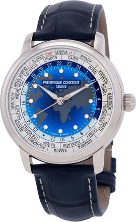 Frederique Constant Classic Worldtimer Automatic Blue Dial Mens Watch FC-719BLW3H6