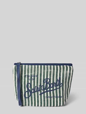 MC2 Saint Barth Kosmetiktasche aus Leinen mit Statement-Print Modell ALINE in Mint, Gr&ouml;&szlig;e 1