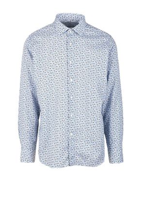 Brio Italiano Brown Sky Blue Patterned Shirt