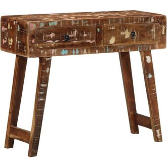 vidaXL Mesa Consola Madera Maciza Reciclada 90x32x75 Cm Vidaxl