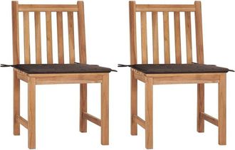 vidaXL Sillas De Jard&iacute;n 2 Unidades Madera Maciza De Teca Con Cojines Vidaxl
