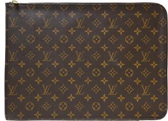 Louis Vuitton Poche Documents Monogram Canvas Brown Canvas Briefcase Bag (Pre-Owned)