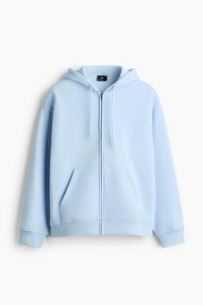 H&M Loose Fit Zip-through Hoodie in Light Blue at Nordstrom, Size X-Large
