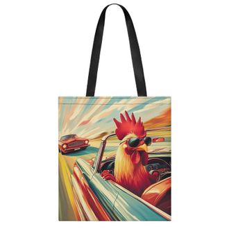 Generic Rooster Driving Womens Tote Casual Shopping Bag Lightweight Shoulder Bags Hobos Handbag for Work Travel Daily 35x40cm