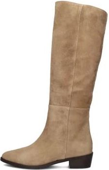 Notre-V Beige Hoge Laarzen met Ronde Neus - Dames - Hoge Laarzen - Bruin - 40 EU - Wol - Schoenen