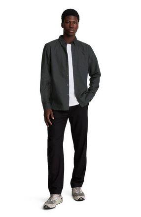 Lyle & Scott Tonal Eagle Plain Oxford Shirt in Jet Black at Nordstrom, Size Xx-Large