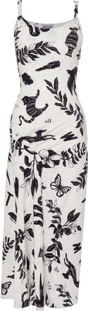 Moschino graphic-print midi dress - women - Viscose - 38 - White