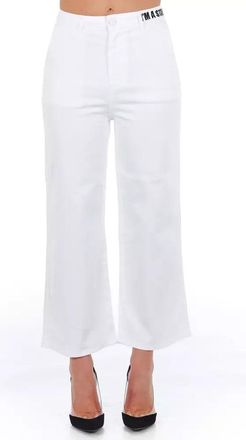 Frankie Morello Cotton Women Cropped Womens Trouser