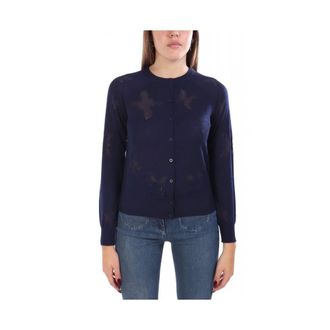 John Richmond Truien & Vesten, Dames, Blauw, XL, Wol, Licht Cardigan met Micro Stud Sterren