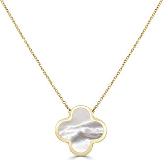 Italian Gold, Inc 14K Yellow Gold Clover Necklace - Mother of Pearl