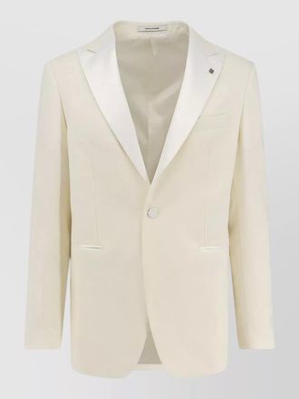 Tagliatore virgin wool tuxedo blazer single breasted