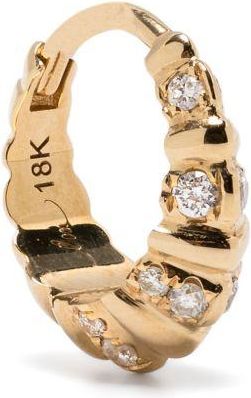 Lizzie Mandler 18K Yellow Gold Fluted Crescent Diamond Earring - Womens - 18kt Yellow Gold/White Diamond