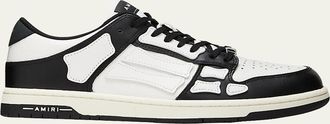 Amiri Mens Skel Bicolor Leather Low-Top Sneakers