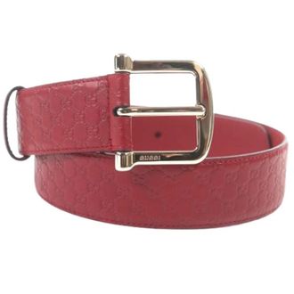 Gucci Pre-owned Vintage Leren Riem - Heren - Vintage Accessoires - Rood - ONE Size - Leer - Vintage