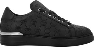 Philipp Plein Lo-Top Sneakers Monogram - unisex - Sneakers - Zwart - 39 EU - Leer - Schoenen