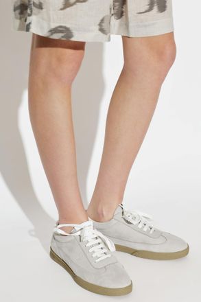 Emporio Armani Suede Sports Shoes, Womens, Grey