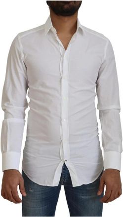 Dolce & Gabbana Polo Shirts - Heren - Casual Overhemden - Wit - XS - Katoen - Overhemden