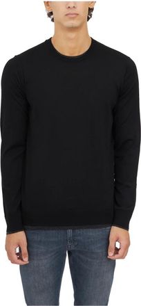 Paolo Pecora Crewneck Trui - Heren - Ronde hals truien - Zwart - 2XL - Wol - Truien & Vesten