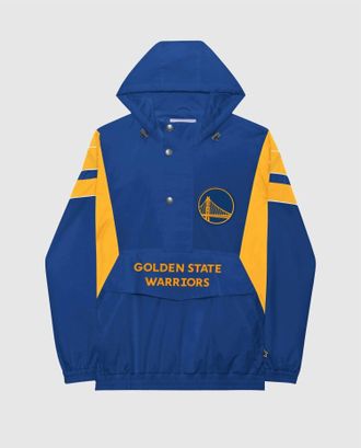Starter Mens Golden State Warriors Home Team Half-Zip Jacket In Blue