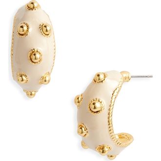 Karine Sultan Dots Hoop Earrings in Gold/beige at Nordstrom