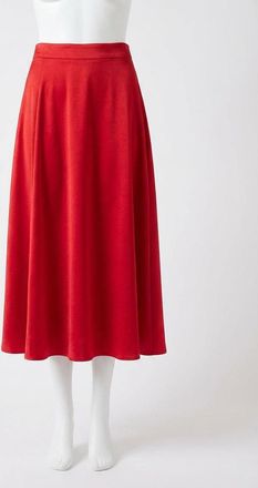 Z Supply Northpointe Satin Midi Skirt In Festive Red