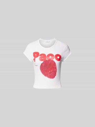 Paco Rabanne T-Shirt mit Label-Print in Weiss, Gr&ouml;&szlig;e L
