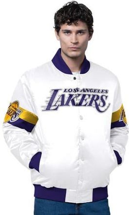 Starter Mens Starter White Los Angeles Lakers Triple Option Varsity Full-Snap Satin Jacket at Nordstrom, Size Xx-Large