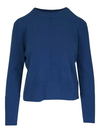 Kinross Cashmere exposed-seam cashmere crew-neck sweater - Blue